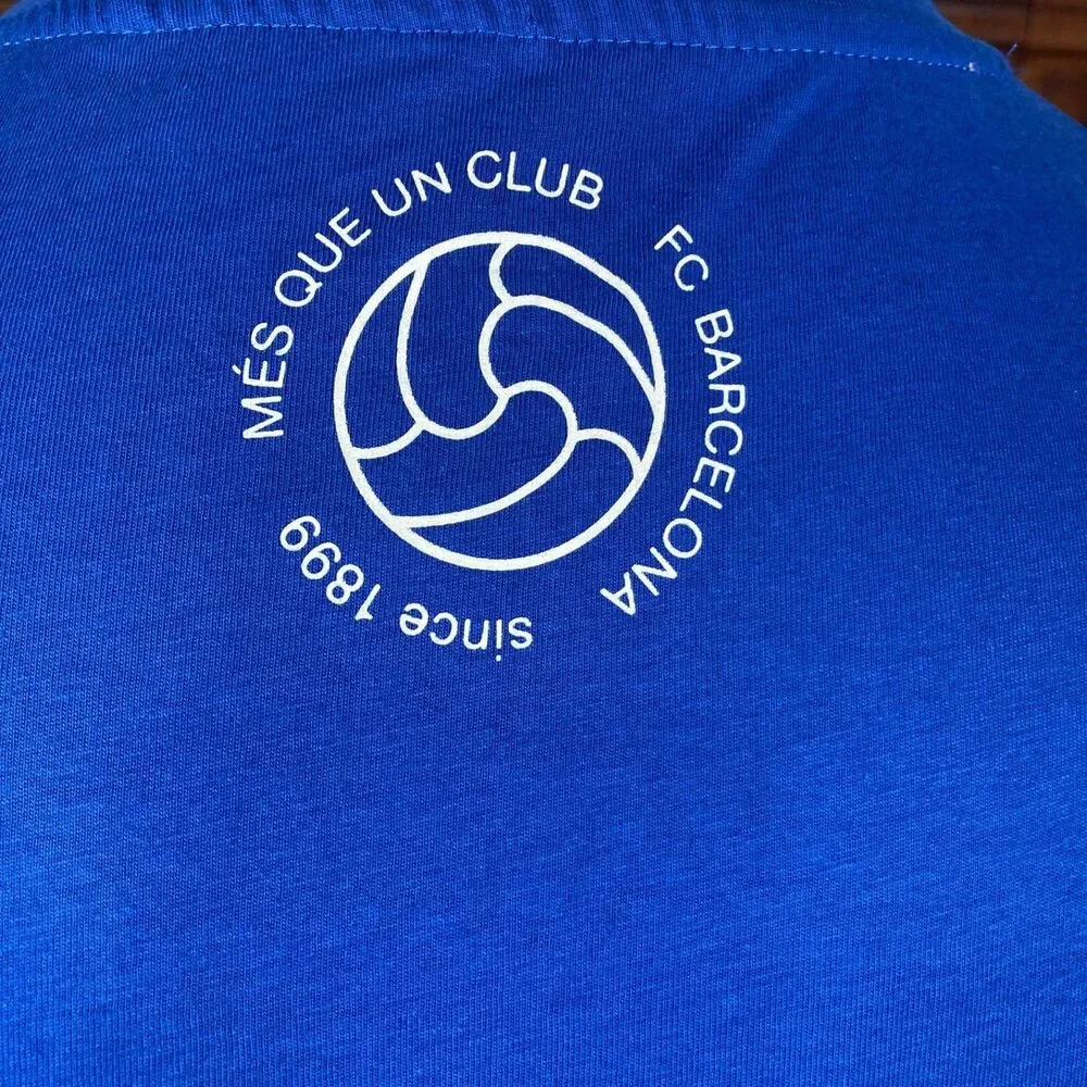 FC Barcelona T-Shirt Men’s Large Blue Força Barça Soccer Futbol Graphic NWT - Picture 9 of 13